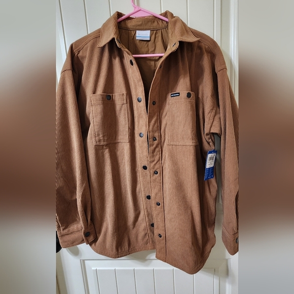 Columbia Women's Blue Point Creek Corduroy Shirt Jacket, Camel Brown, Small - Picture 7 of 11
